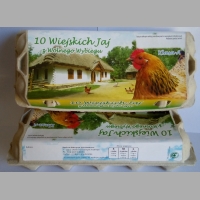 Zdjęcie produktu Opakowania z etykietą 10 wiejskich jaj, 50 sztuk